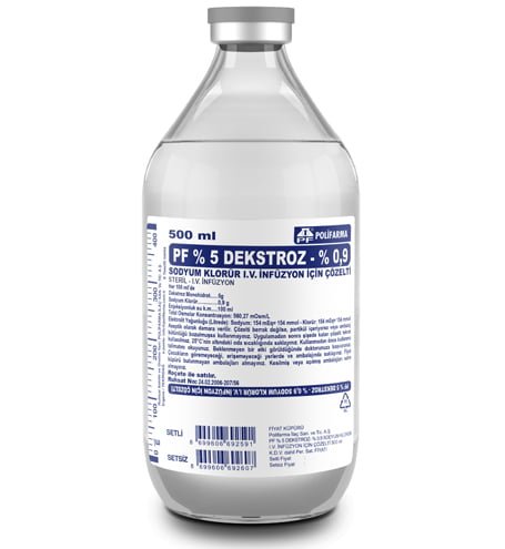 5 Dekstroz 02 Sodyum Klorur Solusyonu 500 Ml Setsiz Sise 19050