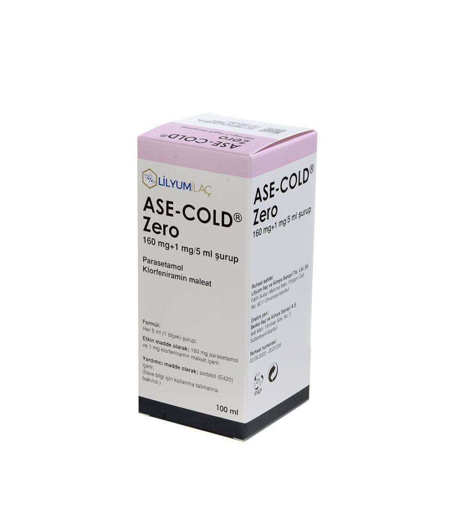 Ase-Cold Zero 160 Mg + 1 Mg/5 Ml Surup (100 Ml) 1 Ase Cold Zero 160 Mg 1 Mg 5 Ml Surup 100 Ml 19619