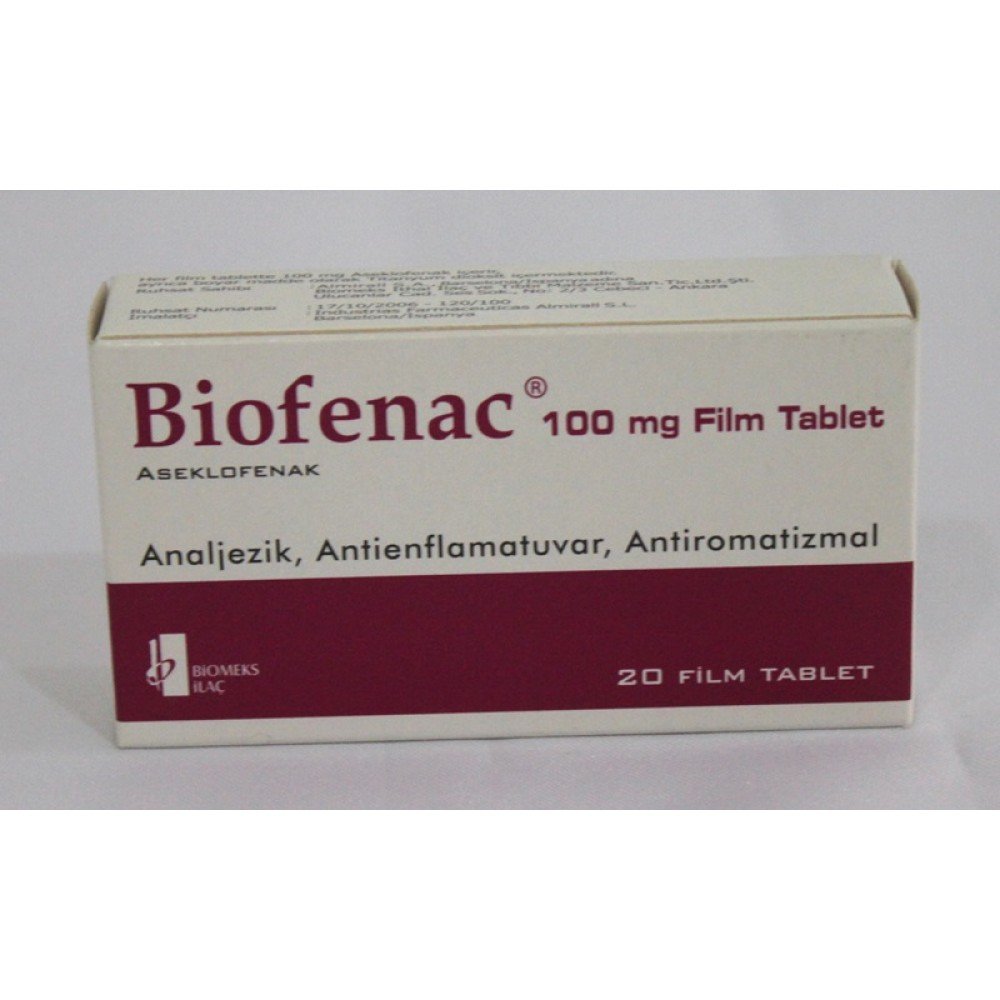 Biofenac 100 Mg 20 Film Tablet 1 Biofenac 100 Mg 20 Film Tablet 27812