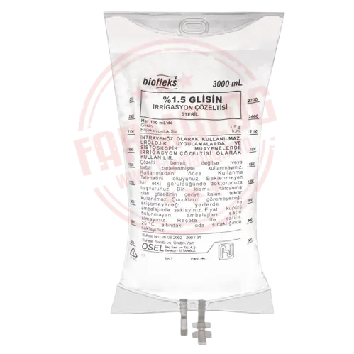 Biofleks %1,5 Glisin Irrigasyon Sol 3000 Ml(Pvc Torba) Setli 1 Biofleks 15 Glisin Irrigasyon Sol 3000 Mlpvc Torba Setli 19990