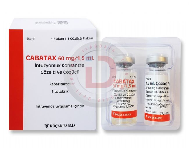 Cabatax 60 Mg/1,5 Ml İnfüzyonluk Konsantre Çözelti Ve Çözücü 1 Flakon 1 Cabatax 60 Mg 15 Ml Infuzyonluk Konsantre Cozelti Ve Cozucu 1 Flakon 28029