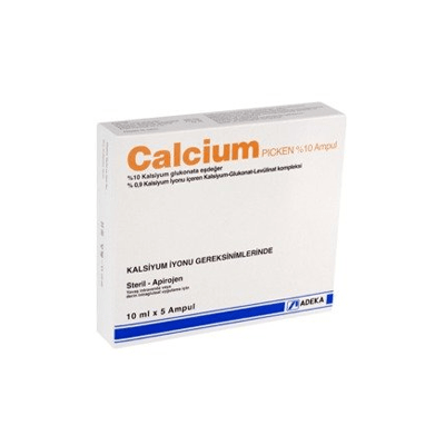 Calcium Picken %10 Enjeksiyonluk Çözelti (5 Ampul) 1 Calcium Picken Enjeksiyonluk Cozelti 5 Ampul 20215