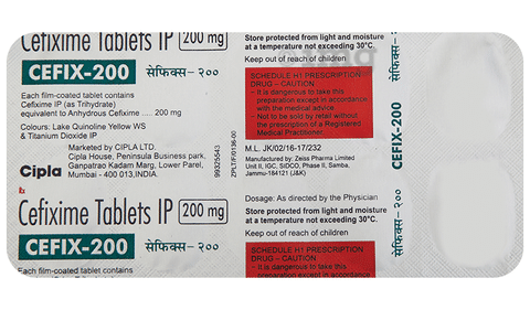 Cephix 200 Mg 10 Film Tablet 1 Cephix 200 Mg 10 Film Tablet 28329