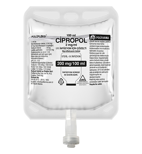 Cipropol 2 Mg/Ml Iv İnfüzyon İçin Çözelti 200 Ml Setsiz 1 Torba 1 Cipropol 2 Mg Ml Iv Infuzyon Icin Cozelti 200 Ml Setsiz 1 Torba 20451