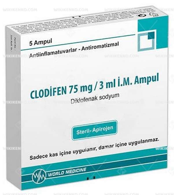 Clodifen 75 Mg/3 Ml I.m. Ampul (5 Ampul) 1 Clodifen 75 Mg 3 Ml I.m. Ampul 5 Ampul 20505