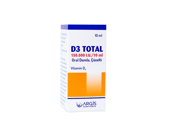 D3 Total 150.000 Iu / 10 Ml Oral Damla , Çözelti (10 Ml) 1 D3 Total 150.000 Iu 10 Ml Oral Damla Cozelti 10 Ml 20693