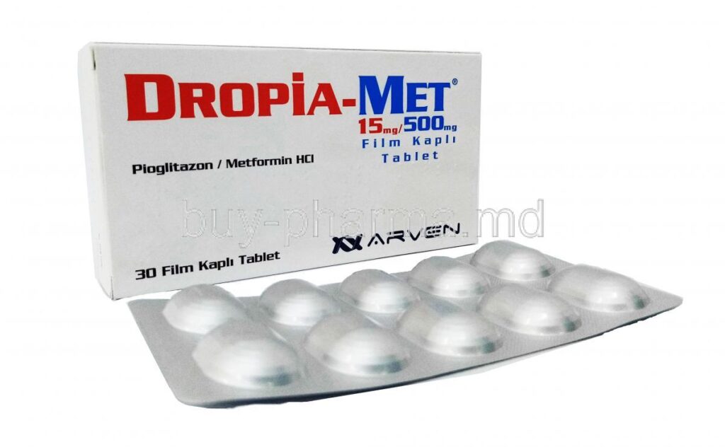 Dropia-Met 15 Mg/1000 Mg Film Kapli Tablet (60 Film Kapli Tablet) 1 Dropia Met 15 Mg 1000 Mg Film Kapli Tablet 60 Film Kapli Tablet 21145