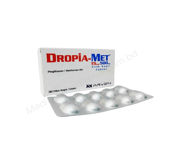 Dropia-Met 15/500 Mg 180 Film Tablet 1 Dropia Met 15 500 Mg 180 Film Tablet 29211