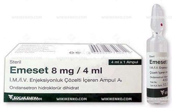Emeset 8 Mg/4Ml Im/Iv Enjeksiyonluk Cozelti Iceren 1 Ampul 1 Emeset 8 Mg 4Ml Im Iv Enjeksiyonluk Cozelti Iceren 1 Ampul 21316