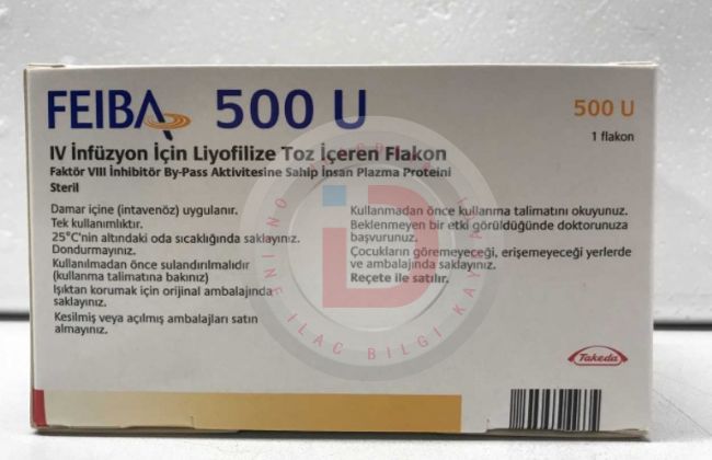 Feiba 500 U Iv Infuzyon Icin Liyofilize Toz Iceren Flakon (10 Ml) 1 Feiba 500 U Iv Infuzyon Icin Liyofilize Toz Iceren Flakon 10 Ml 21614