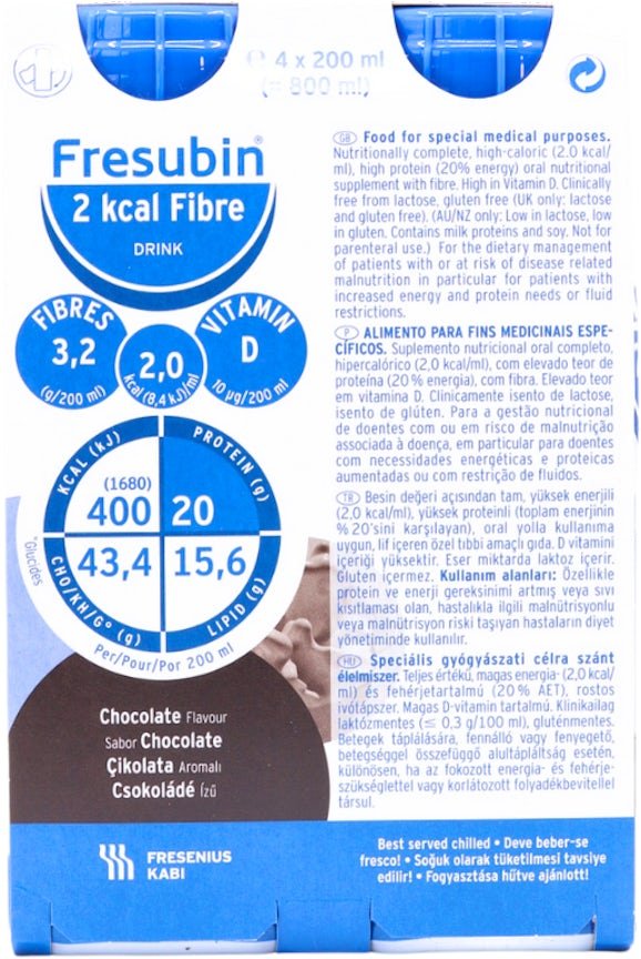 Fresubin 2 Kcal Fibre Drink Cikolata Aromali 4X200 Ml 30102