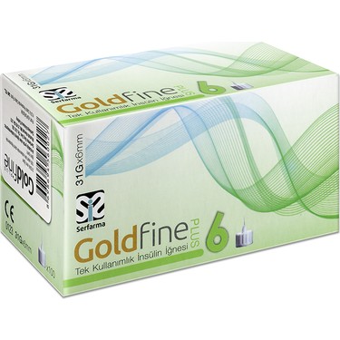 Goldfine Plus Tek Kullanimlik Insulin İğnesi 31Gx6 Mm 1 Goldfine Plus Tek Kullanimlik Insulin Ignesi