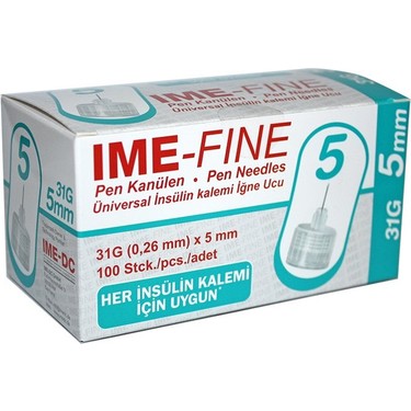 Ime-Fine Universal Insulin Kalemi İğne Ucu 31 G-5 Mm 1 Ime Fine Universal Insulin Kalemi Igne Ucu 31G 5Mm 22332