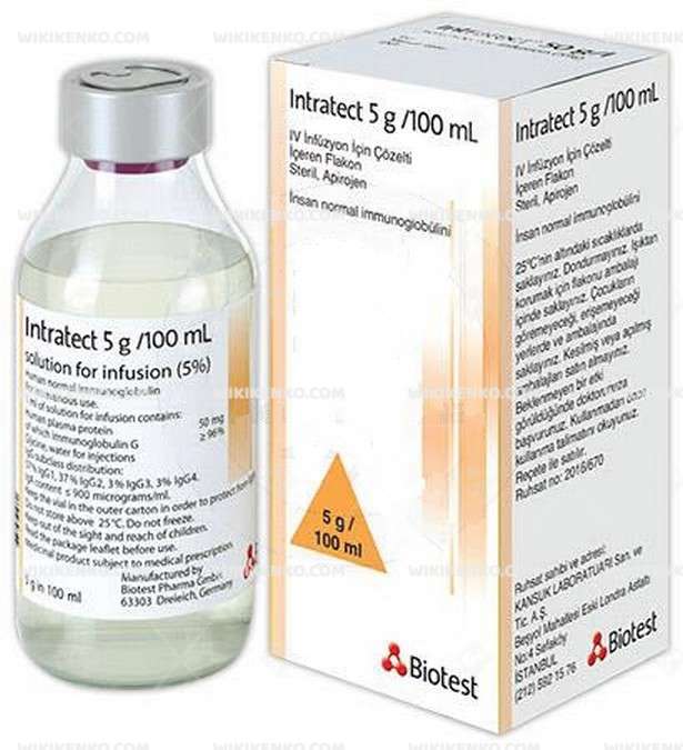 Intratect 5 G/100 Ml Iv İnfüzyon İçin Çözelti İçeren 1 Flakon 1 Intratect 5 G 100 Ml Iv Infuzyon Icin Cozelti Iceren 1 Flakon 30815
