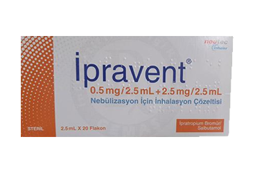Ipravent 0.5 Mg/2.5 Ml + 2.5 Mg/2.5 Ml Nebulizayon İçin İnhalasyon Cozelitisi (20 Flakon) 1 Ipravent 0.5Mg 2.5Ml 2.5Mg 2.5Ml Nebulizayon Icin Inhalasyon Cozelitisi 20 Flakon 22407
