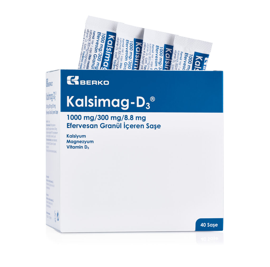 Kalsimag D3 1000Mg 300Mg 88Mg Efervesan Granul Iceren Sase 40 Adet 22576