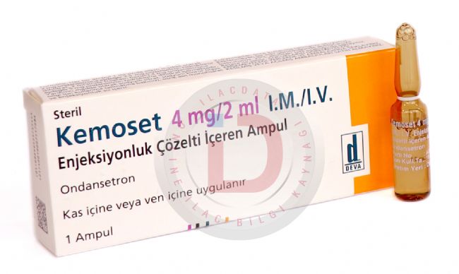 Kemoset 4 Mg/2 Ml Im/Iv Enjeksiyonluk Cozelti Iceren 1 Ampul 1 Kemoset 4 Mg 2 Ml Im Iv Enjeksiyonluk Cozelti Iceren 1 Ampul 22630