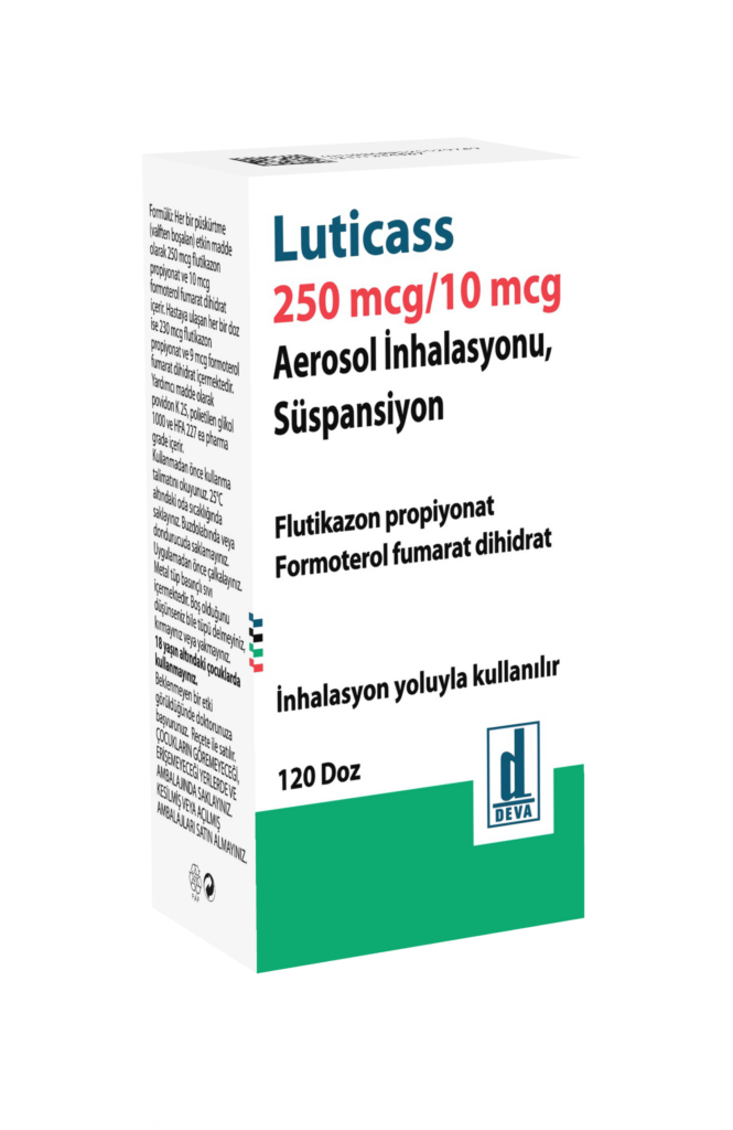 Luticass 250 Mcg/ 10 Mcg Aerosol Inhalasyonu, Süspansiyon (120 Doz) 1 Luticass 250 Mcg 10 Mcg Aerosol Inhalasyonu Suspansiyon 120 Doz 31651