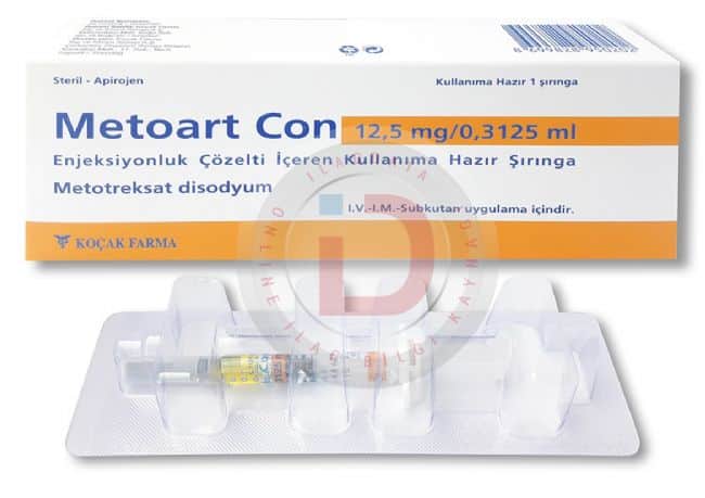 Metoart Con 12,5 Mg/ 0,3125 Ml Enjeksiyonluk Çözelti İçeren Enjektör ( 1 Enjektör) 1 Metoart Con 125 Mg 03125 Ml Enjeksiyonluk Cozelti Iceren Enjektor 1 Enjektor 23268