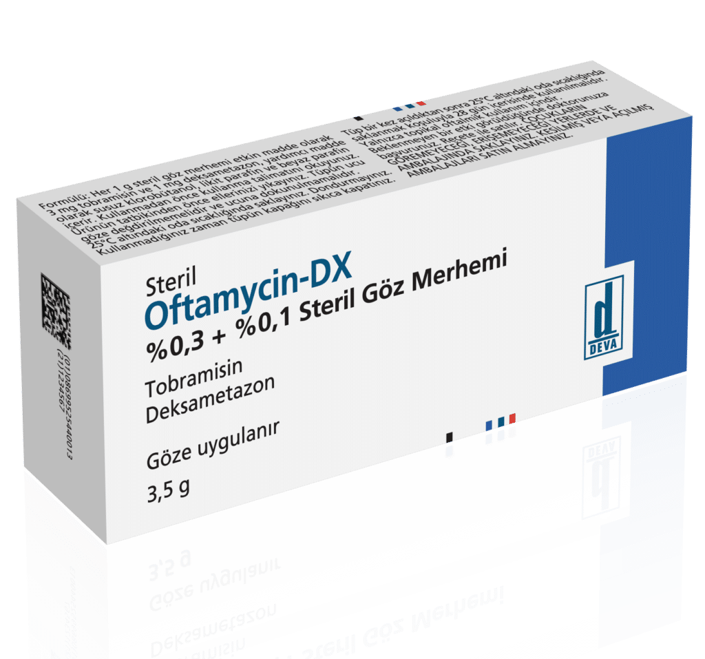 Oftamycin-Dx %0,3+%0,1 Steril Goz Merhemi (3,5 G) 1 Oftamycin Dx 0301 Steril Goz Merhemi 35 G 23955