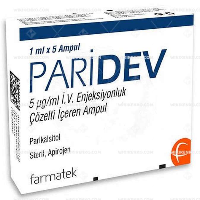 Paridev 5 Mcg/Ml Iv Enjeksiyonluk Çözelti İçeren Ampul 1 Ml 5 Ampul 1 Paridev 5 Mcg Ml Iv Enjeksiyonluk Cozelti Iceren Ampul 1 Ml 5 Ampul 24204