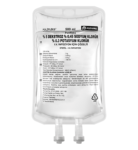 Polifleks %5 Dekstroz %0,45 Sodyum Klorur %0,3 Potasyum Klorur Solusyon 500 Ml Setli Pvc Torba 1 Polifleks 5 Dekstroz 045 Sodyum Klorur 03 Potasyum Klorur Solusyon 500 Ml Setli Pvc Torba 24573