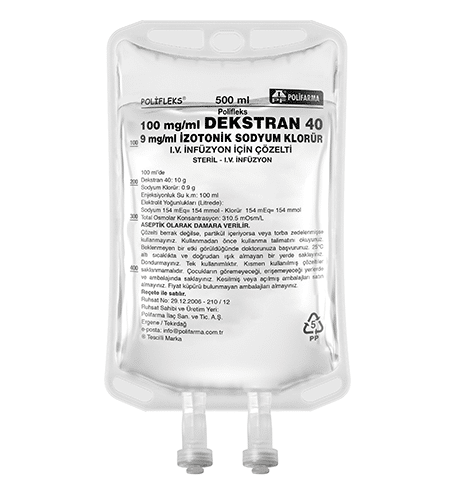 Polifleks Dekstran 40 Izotonik Sodyum Klorur Solusyon 100 Ml Setsiz(Pvc) 1 Polifleks Dekstran 40 Izotonik Sodyum Klorur Solusyon 100 Ml Setsizpvc 24632