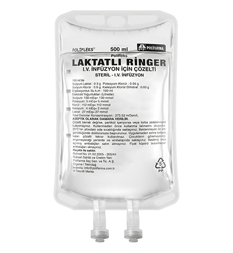Polifleks Laktatli Ringer Solusyonu 100 Ml Pvc Torba Setsiz 24668