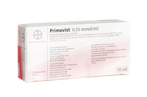 Primovist 025 Mmol Ml Enjektabl Solusyon Iceren Kullanima Hazir Enjektor 121510 Ml 24761