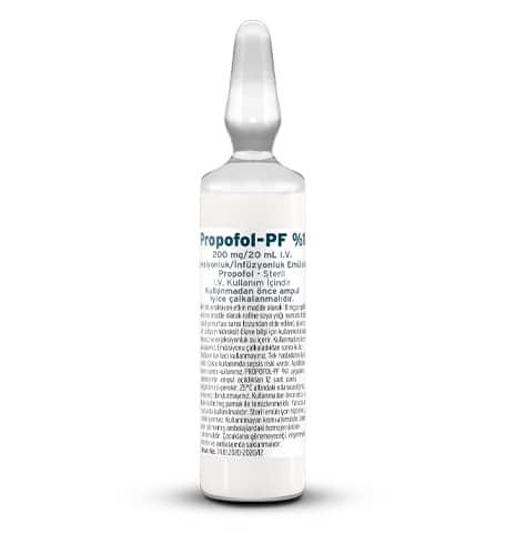 Propofol-Pf %1 200 Mg/20 Ml I.v. Enjeksiyonluk/ Infuzyonluk Emulsiyon (5 Ampul) 1 Propofol Pf 1 200 Mg 20 Ml I.v. Enjeksiyonluk Infuzyonluk Emulsiyon 5 Ampul 24821