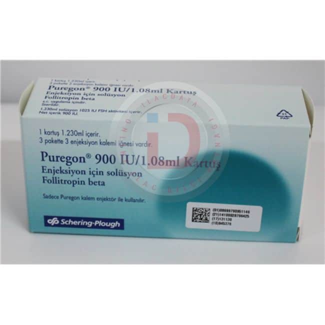 Puregon 900Iu/1.08 Sc Enjeksiyon Icin Cozelti Iceren Kartus 1 Puregon 900Iu 1.08 Sc Enjeksiyon Icin Cozelti Iceren Kartus 33760