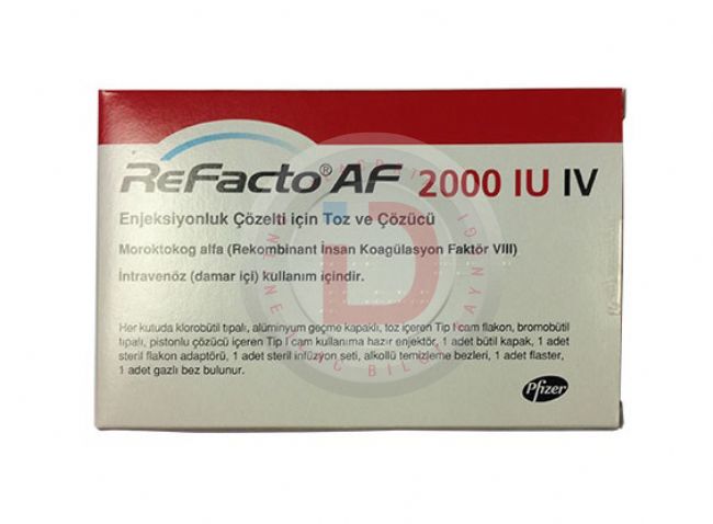 Refacto Af 2000 Iu Iv Enjeksiyonluk Cozelti Icin Toz Ve Cozucu 1 Flakon 1 Refacto Af 2000 Iu Iv Enjeksiyonluk Cozelti Icin Toz Ve Cozucu 1 Flakon 24960