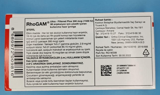 Rhogam Ultra Filtered Plus 300 Mcg (1500 Iu) Im Enjeksiyon İçin Çözelti İçeren Kullanıma Hazır Siringa 1 Rhogam Ultra Filtered Plus 300 Mcg 1500 Iu Im Enjeksiyon Icin Cozelti Iceren Kullanima Hazir Siringa 34047
