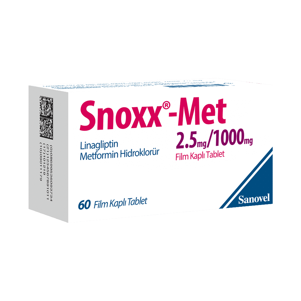 Snoxx-Met 2.5 Mg/1000 Mg Film Kapli Tablet 1 Snoxx Met 2.5 Mg 1000 Mg Film Kapli Tablet 25491