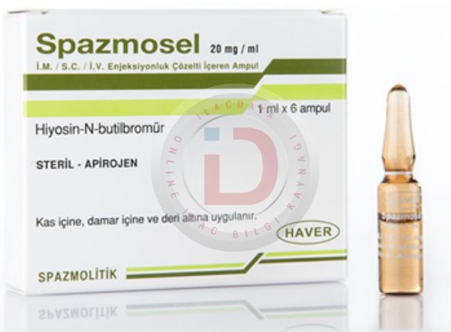 Spazmosel 20 Mg Ml Im Iv Sc Enjeksiyonluk Cozelti Iceren Ampul 34704