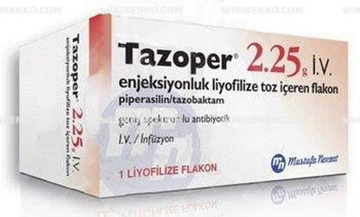 Tazoper 2,25 G Iv Enjeksiyonluk Liyofilize Toz İçeren Flakon 1 Tazoper 225 G Iv Enjeksiyonluk Liyofilize Toz Iceren Flakon 34925