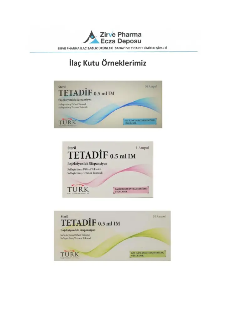 Tetadif 05 Ml Im Enjeksiyonluk Suspansiyon 10 Ampul 35036