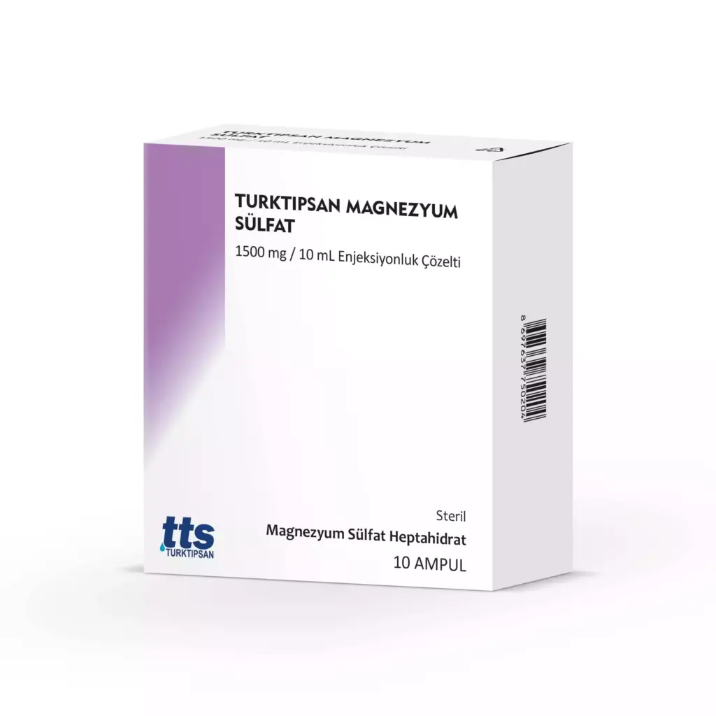 Turktipsan Magnezyum Sulfat 1500 Mg/10 Ml Enjeksiyonluk Cozelti (10 Ampul) 1 Turktipsan Magnezyum Sulfat 1500 Mg 10 Ml Enjeksiyonluk Cozelti 10 Ampul 26101