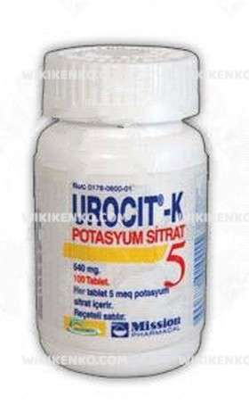 Urocit-K(5 Meq) 540 Mg 100 Kontrollu Salim Tableti 1 Urocit K5 Meq 540 Mg 100 Kontrollu Salim Tableti 35412