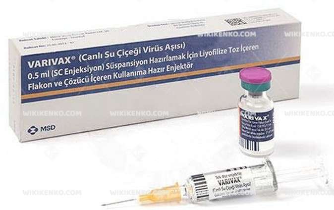 Varivax 0,5 Ml (Sc Enjeksiyon) Süspansiyon Hazırlamak İçin Liyofilize Toz İçeren Flakon Ve Çözücü İçeren Kullanıma Hazır Enjektör 1 Varivax 05 Ml Sc Enjeksiyon Suspansiyon Hazirlamak Icin Liyofilize Toz Iceren Flakon Ve Cozucu Iceren Kullanima Hazir Enjektor 26235