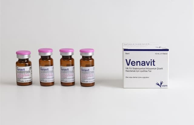 Venavit I.m./I.v. Enjeksiyonluk/Infuzyonluk Cozelti Hazirlamak Icin Liyofilize Toz (4 Flakon) 1 Venavit I.m. I.v. Enjeksiyonluk Infuzyonluk Cozelti Hazirlamak Icin Liyofilize Toz 4 Flakon 26289