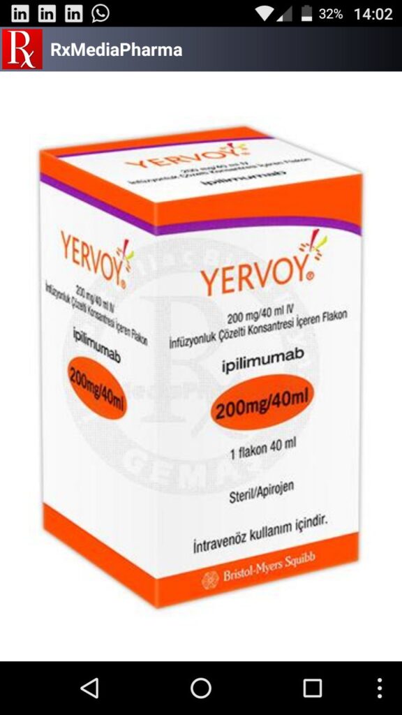 Yervoy 200Mg/40Ml Iv Infuzyonluk Çozelti Konsantresi Iceren 1 Flakon 1 Yervoy 200Mg 40Ml Iv Infuzyonluk Cozelti Konsantresi Iceren 1 Flakon 26505